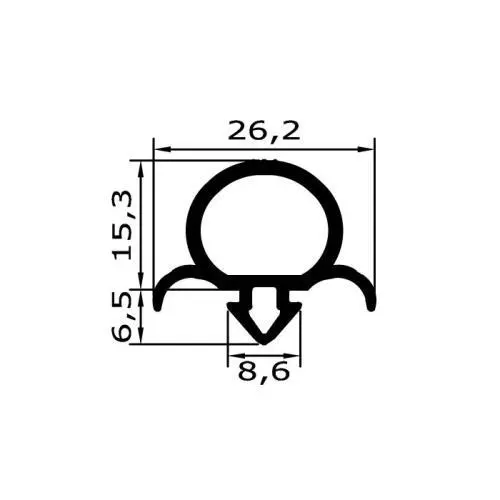 Kühlschrankdichtungsrahmen | 21,8 mm Höhe | Farbe: grau