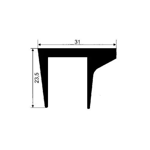 EPDM Dichtungen - Kühlschrankdichtung Meterware | Höhe: 23,5 mm | Farbe: schwarz