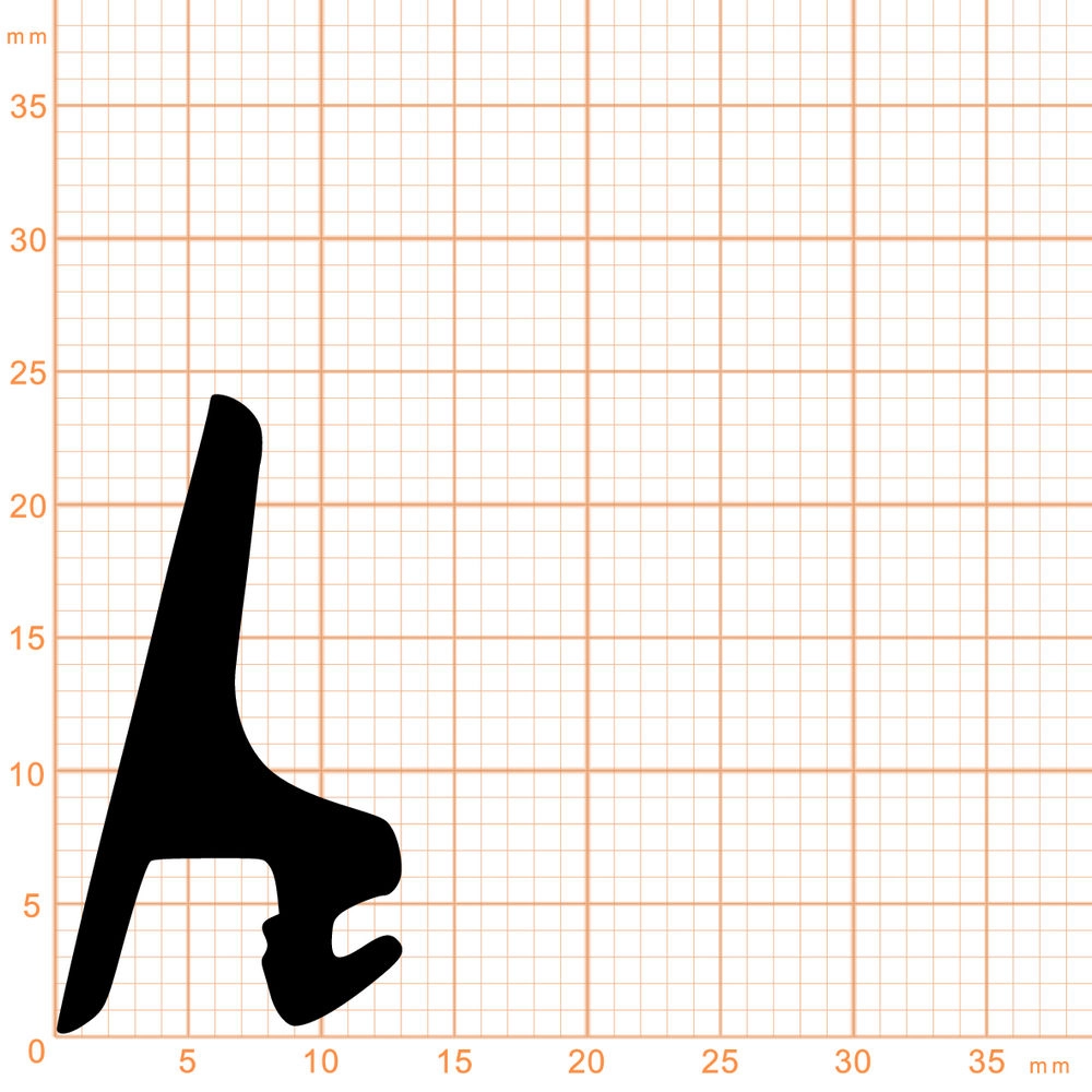 Mitteldichtungen - Mitteldichtung für Metall- und Alufenster | 24 mm Höhe | Farbe: schwarz