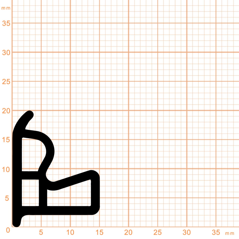 Türrahmen Dichtung - Stahlzargendichtung für Metalltüren | 20 mm Höhe | Farbe: weiß