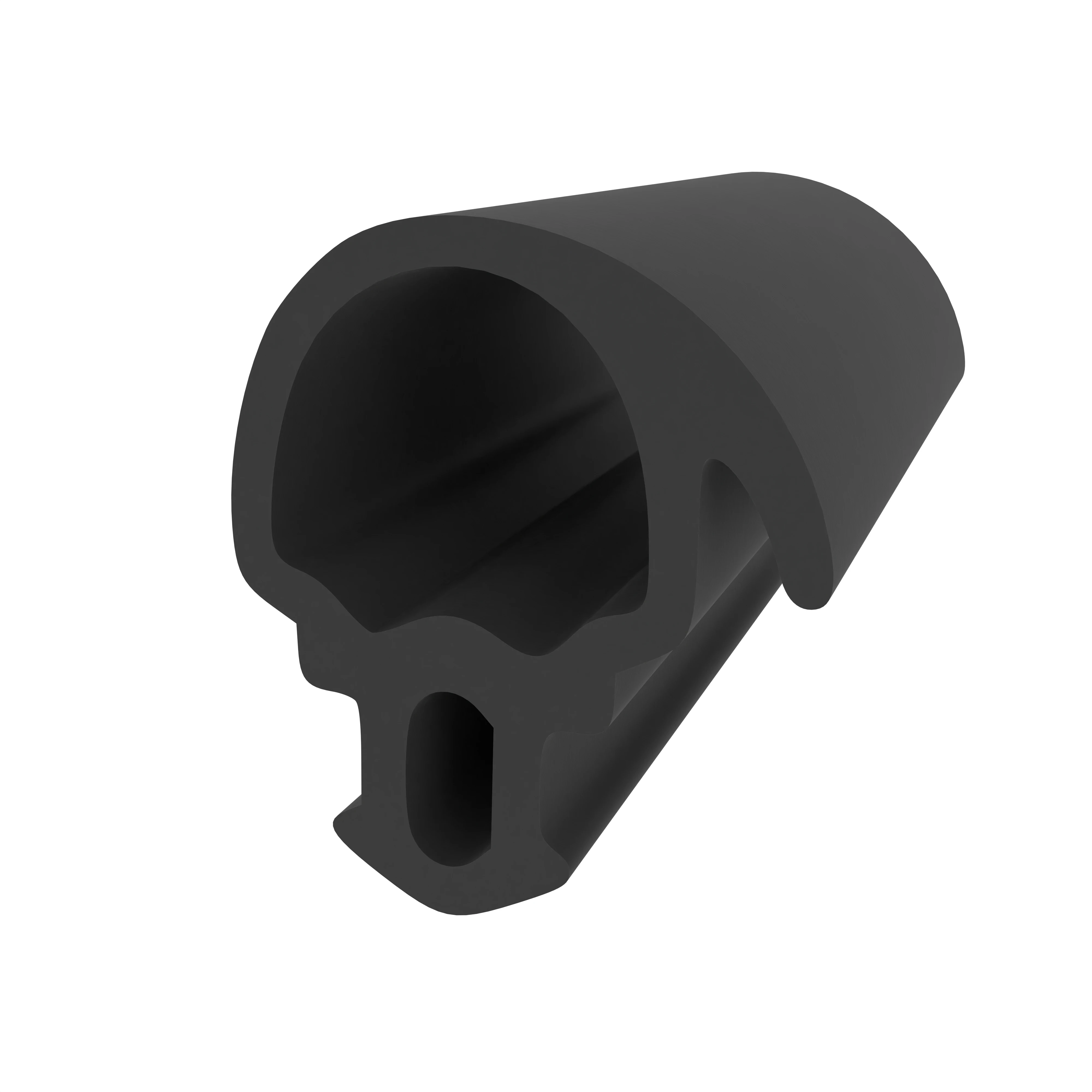 Schlauchdichtungen - Anschlagdichtung mit Schlauch für Fenster | 9 mm Höhe | Farbe: schwarz
