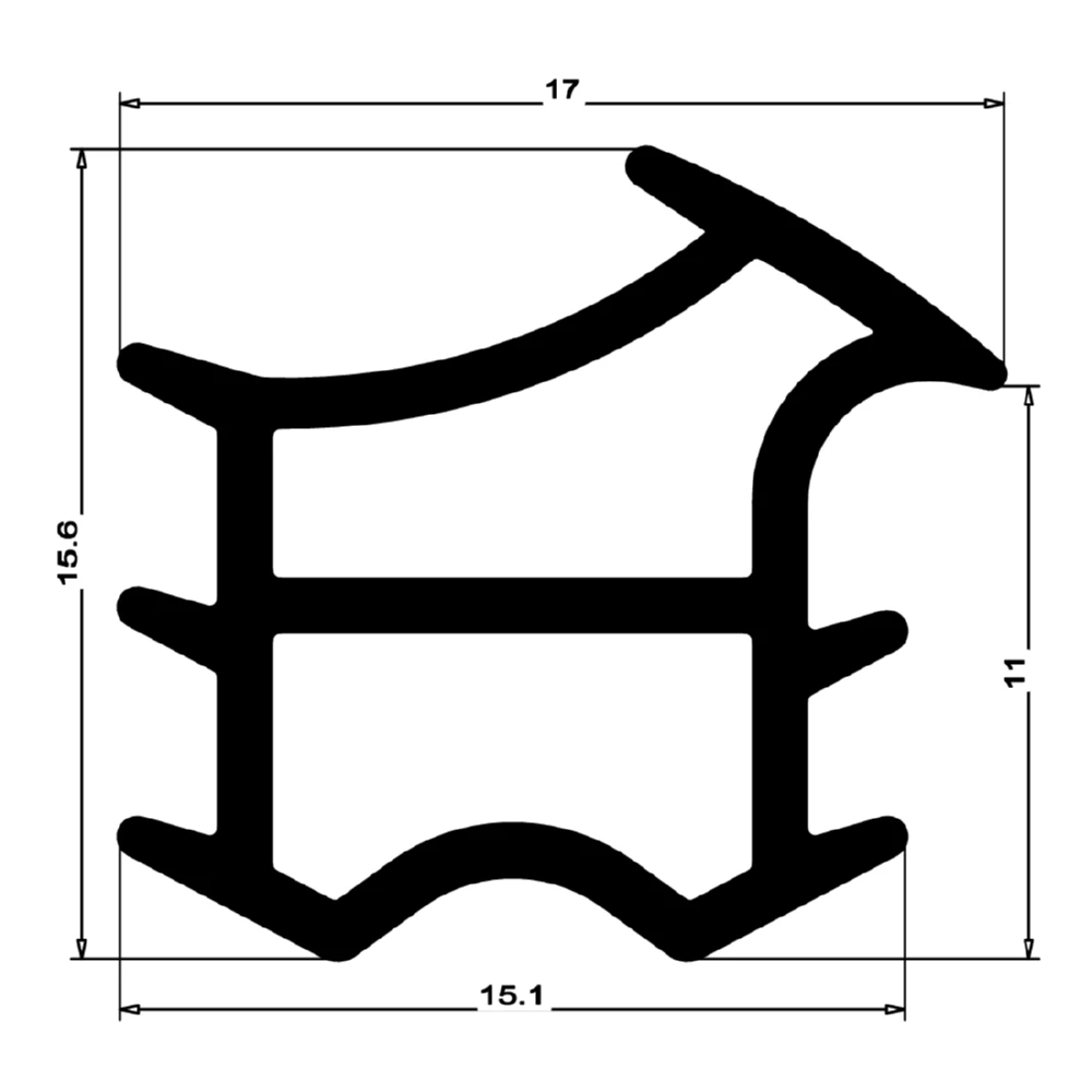 Stahlzargendichtung für Stahlzargen | 18,5 mm Breite | Farbe: grau