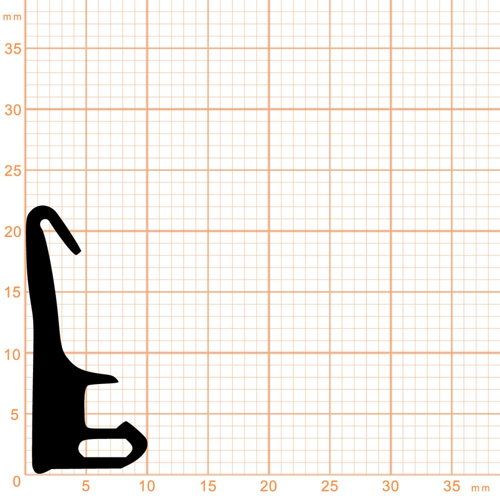 Mitteldichtungen - Mitteldichtung für Metall- und Alufenster | 22 mm Höhe | Farbe: schwarz