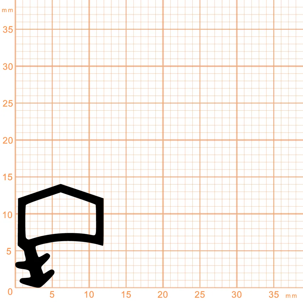 Holzzargendichtung für Holztüren | 12 mm Falzbreite | Farbe: grau