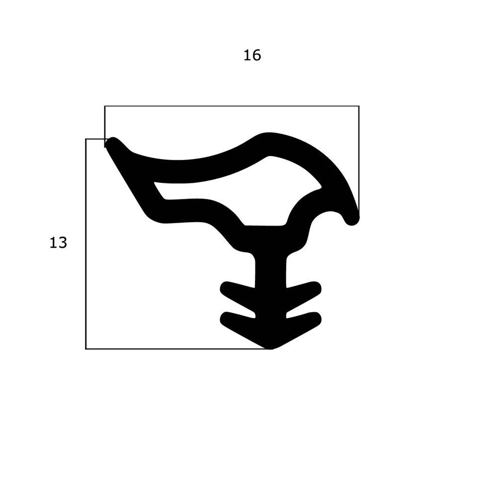 Türrahmen Dichtung - Stahlzargendichtung für Metallzargen | 13 mm Höhe | Farbe: weiß