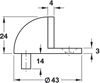 Zubehör rund um die Tür - Bodentürpuffer | Höhe: 24 mm | Farbe: silber