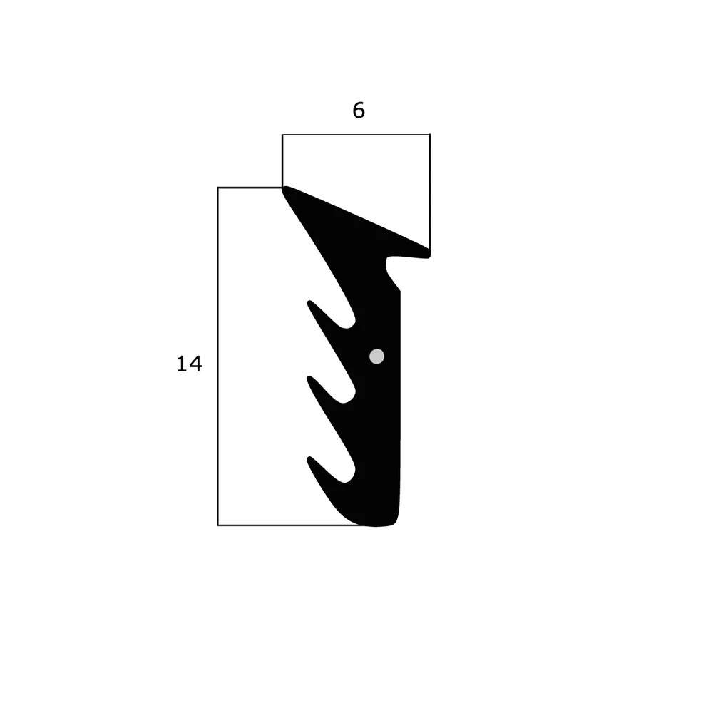 Verglasungsdichtungen - Verglasungsdichtung für Fenster | 14 mm Höhe | Farbe: grau