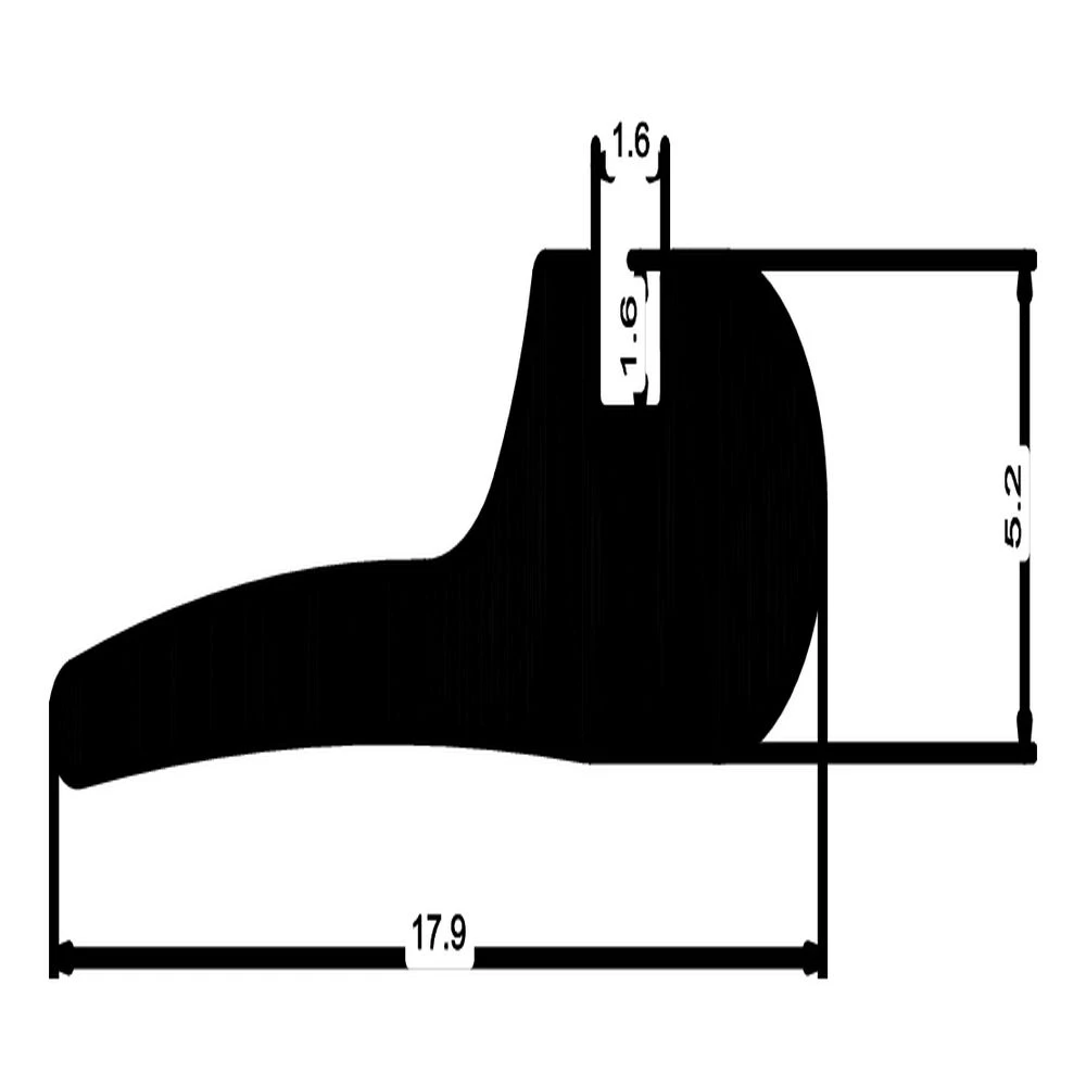 Anschlagdichtung für Metallfenster | 9 mm Höhe | Farbe: schwarz