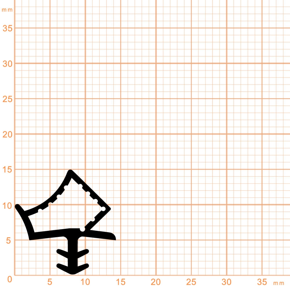 Türrahmen Dichtung - Holzzargendichtung für Haustüren | 4,5 mm Nutbreite | Farbe: schwarz