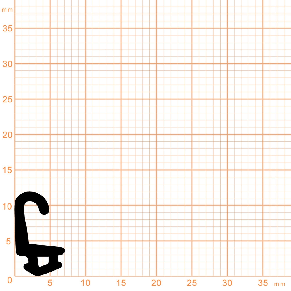 Lippendichtungen - Anschlagdichtung für Hueck Hartmann Fenster | 12 mm Höhe | Farbe: schwarz