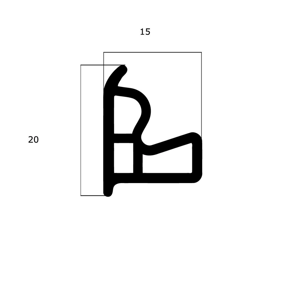 Türrahmen Dichtung - Stahlzargendichtung für Metalltüren | 20 mm Höhe | Farbe: weiß