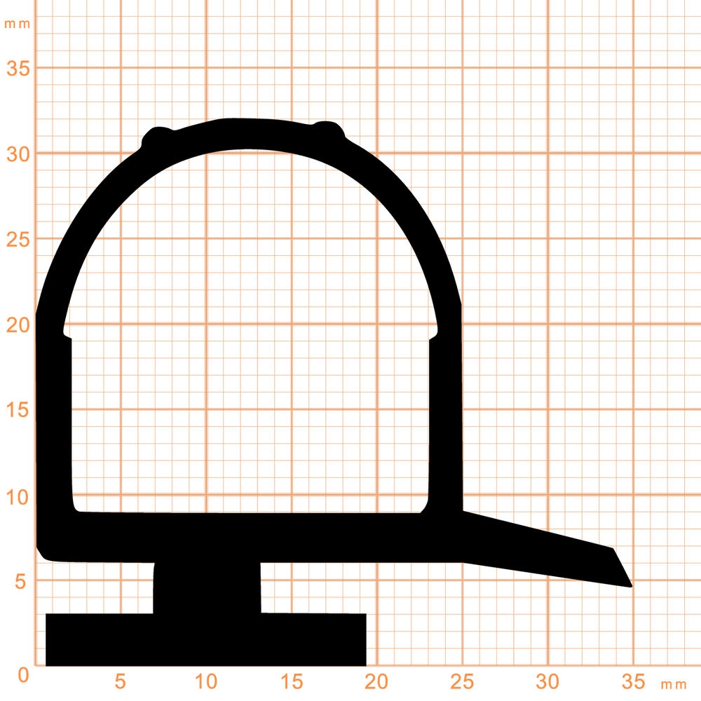 Kühlschrankdichtungen - Kühlschrankdichtungsrahmen | Höhe: 32 mm | Farbe: schwarz