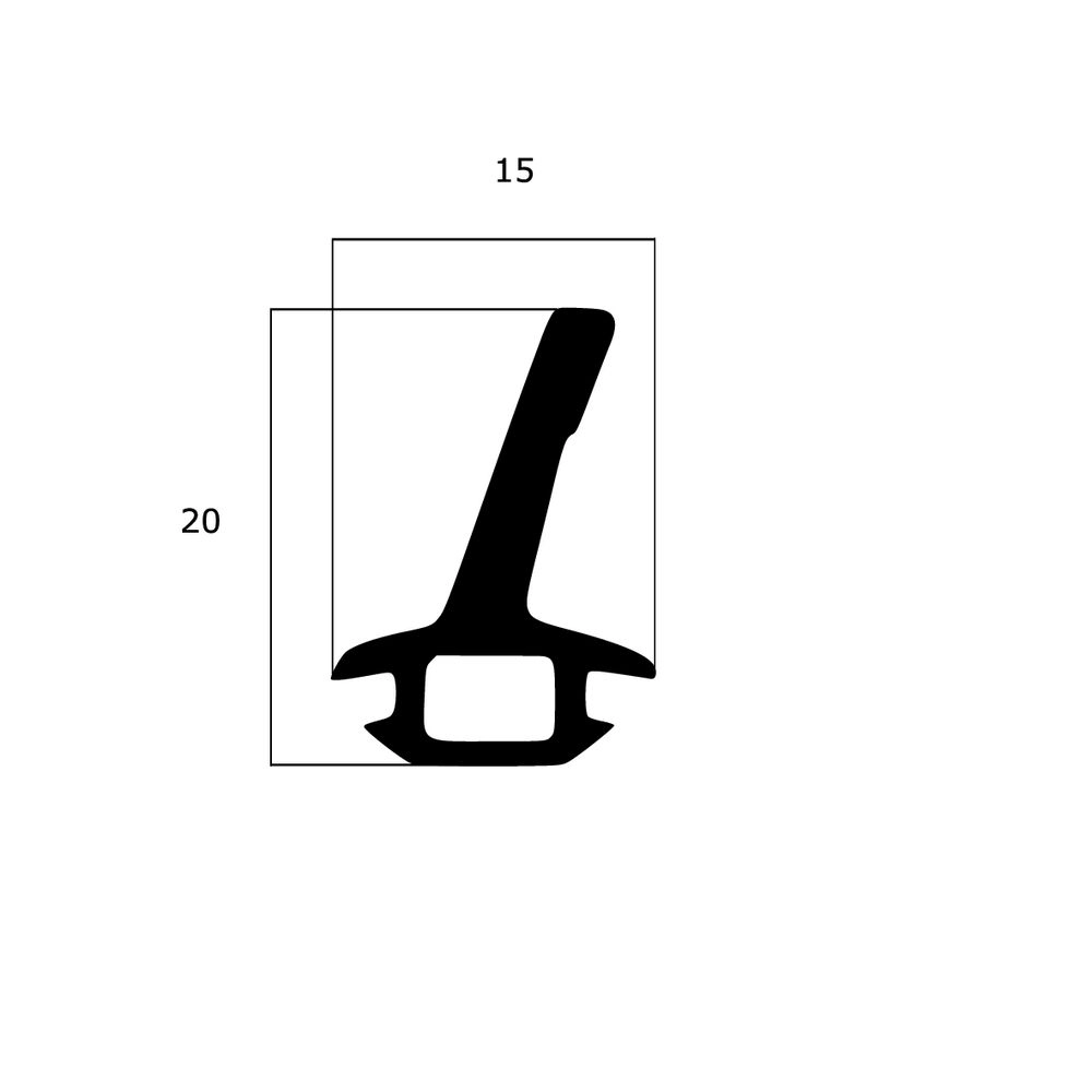 Mitteldichtungen - Mitteldichtung für Metall- und Alufenster | 20 mm Höhe | Farbe: schwarz