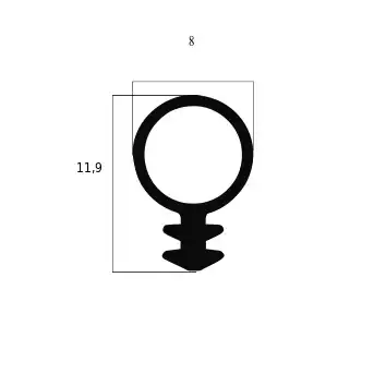 Türrahmen Dichtung - Schlauchdichtung für Holzfenster und -türen | 8 mm Durchmesser | Farbe: weiß