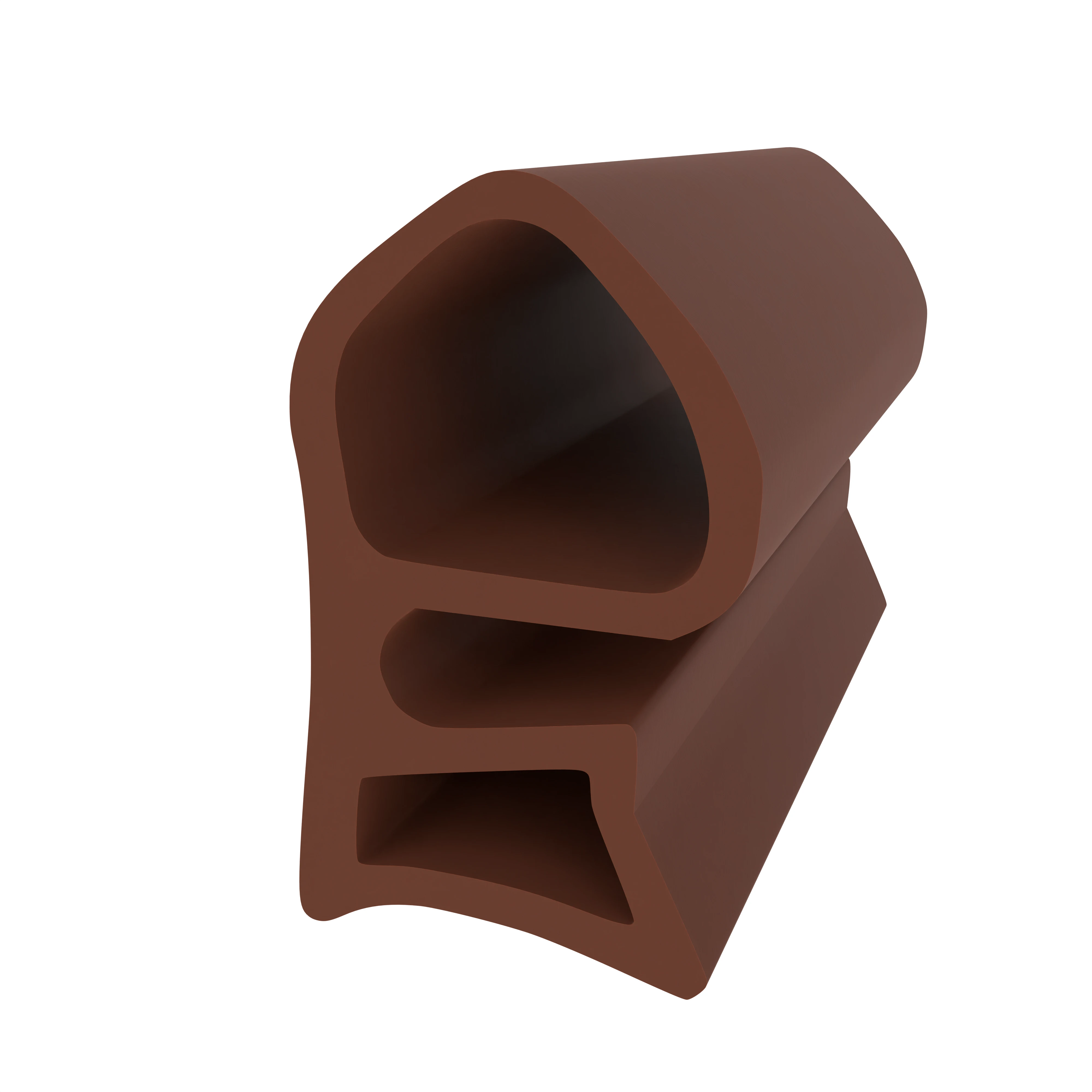 Türrahmen Dichtung - Stahlzargendichtung für Stahlrahmen | 19 mm Höhe | Farbe: braun