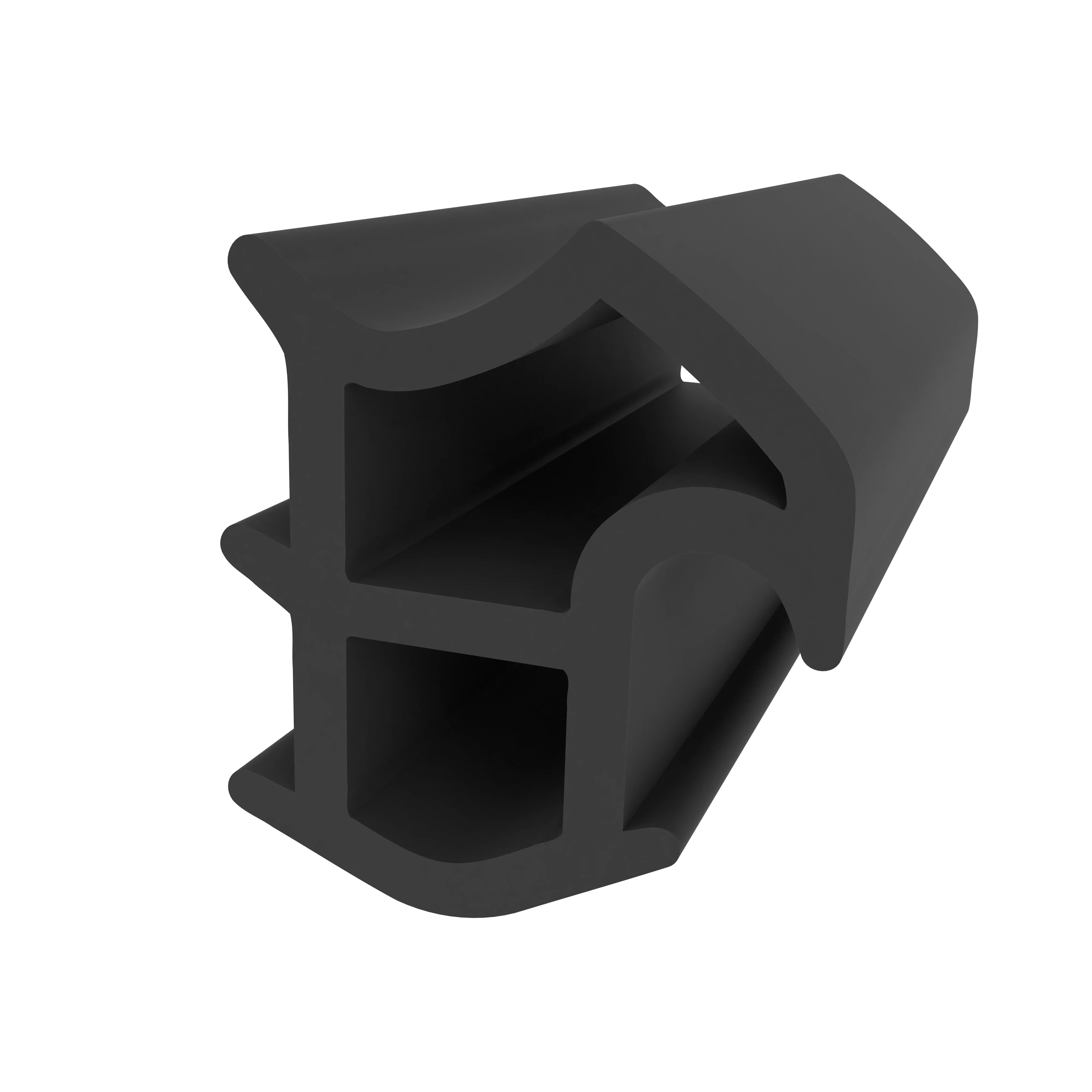 Stahlzargendichtung für senkrechte Nut | 16 mm Breite | Farbe: schwarz