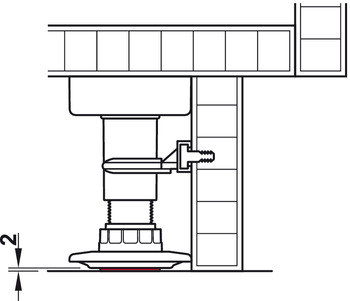 Tischbeschläge & Rollen - ABS-Einsatz für Sockelsystem Häfele AXILO™ 78 | Farbe: grau
