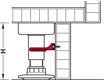 Tischbeschläge & Rollen - Sockelblendenclip für Häfele AXILO™ 78 | Breite: 34 mm | Farbe: weiß