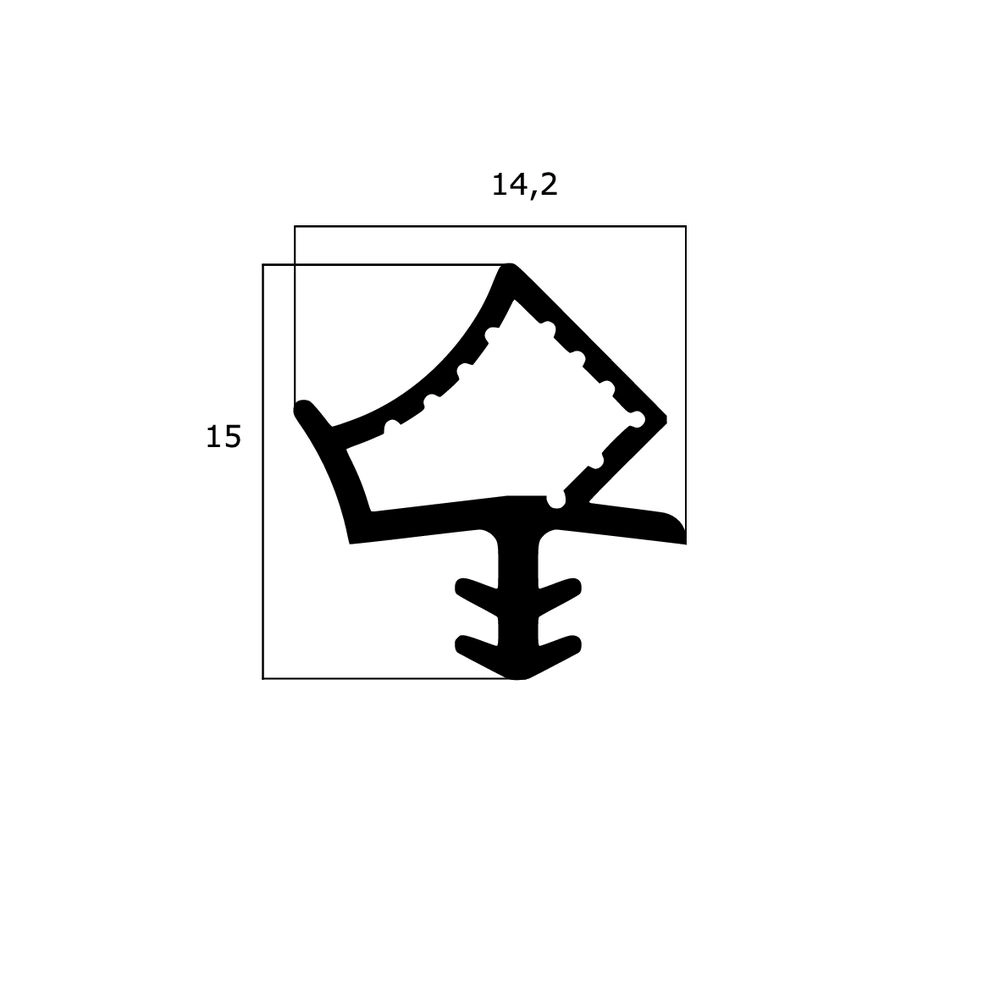 Türrahmen Dichtung - Holzzargendichtung für Zimmertüren | 12 mm Falzbreite | Farbe: beige