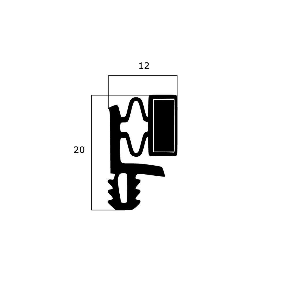 Türrahmen Dichtung - Magnetische Türdichtung für Metalltüren | Höhe: 20 mm | Farbe: schwarz 