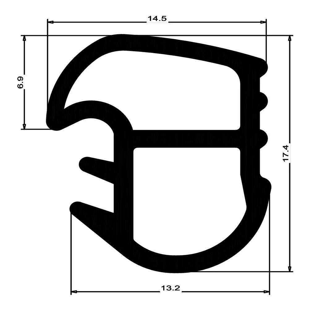 Stahlzargendichtung für Metalltüren | 18,5 mm Höhe | Farbe: grau