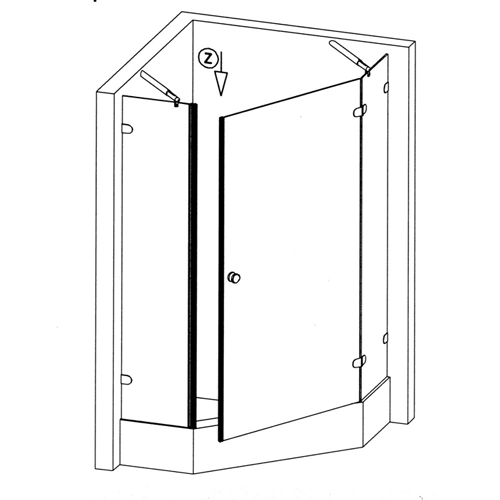 Senkrecht - Dusch-Magnetprofil 135° Winkel | 6 - 8 mm Glasstärke | Farbe: transparent