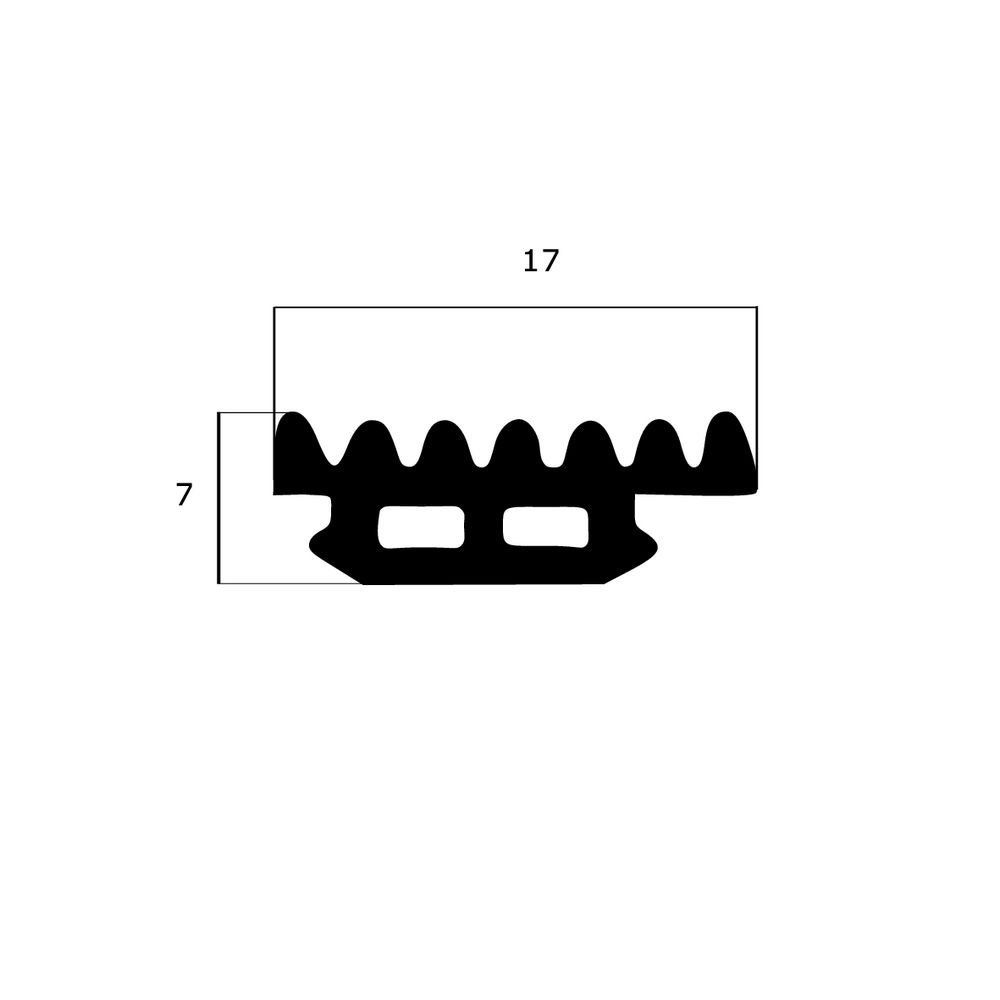 Glasauflage- und Fassadendichtungen - Verglasungsdichtung für Fenster | 17 mm Breite | Farbe: schwarz