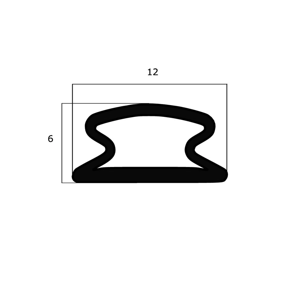 Dichtungsprofil sk 12 mm breit, für 3-5 mm Spalt