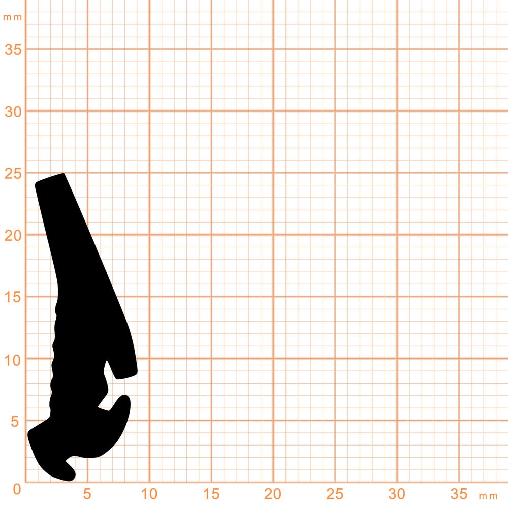 Mitteldichtungen - Mitteldichtung für Metall- und Alufenster | 25 mm Höhe | Farbe: schwarz
