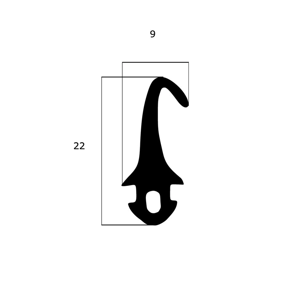 Mitteldichtungen - Mitteldichtung für Metall- und Alufenster | 22 mm Höhe | Farbe: schwarz