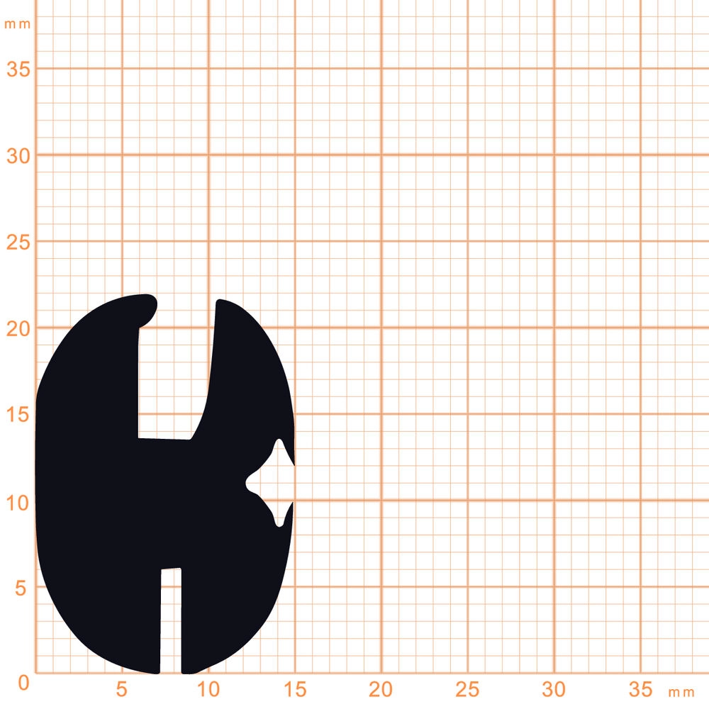 Gummiklemm- und Füllerprofile - Glasklemmprofil inkl. Füller | 15 mm Höhe | Farbe: schwarz