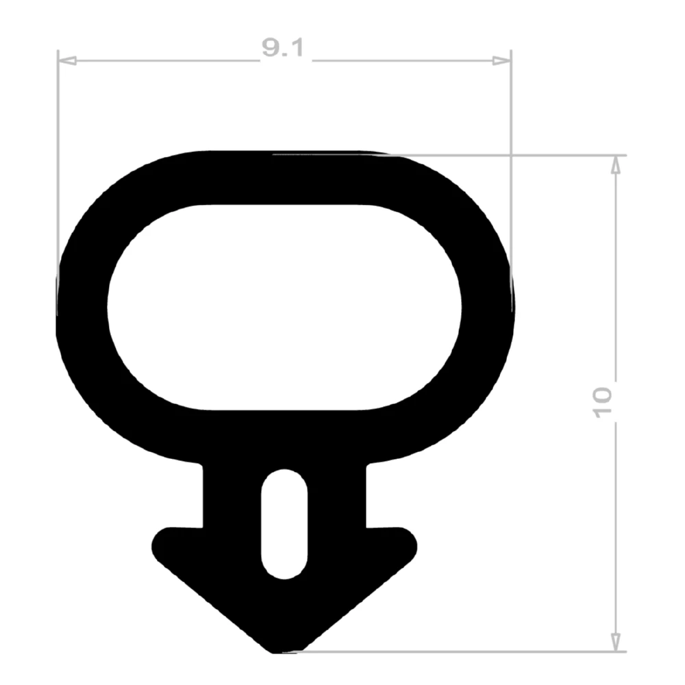 Anschlagdichtung mit Schlauch in schwarz