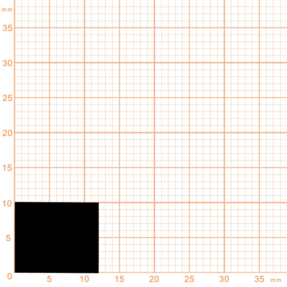 Moosgummi - Moosgummidichtung vierkant | 12 mm Breite | Farbe: schwarz