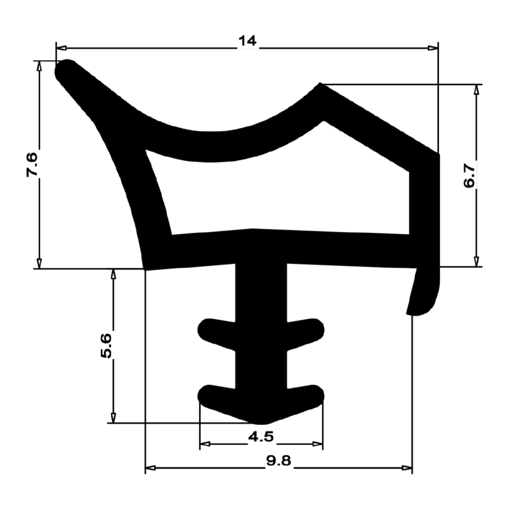 Holzzargendichtung für Haustüren | 12 mm Falzbreite | Farbe: weiß