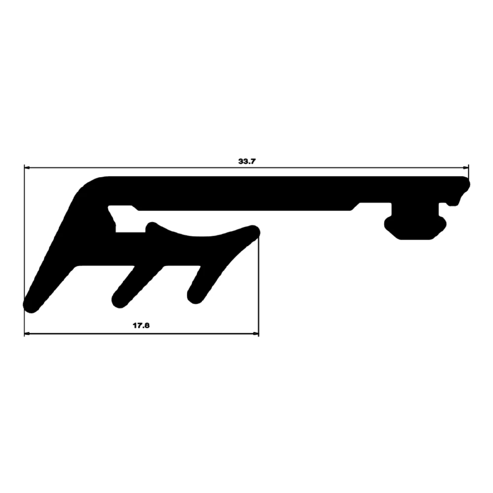Verglasungsdichtung für Fenster | 35 mm Breite | Farbe: schwarz