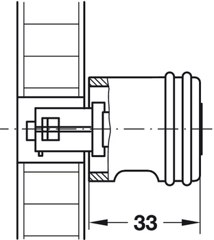 Schließsysteme - Häfele Adapter-Knopf Symo | feststehend | 33 mm Länge