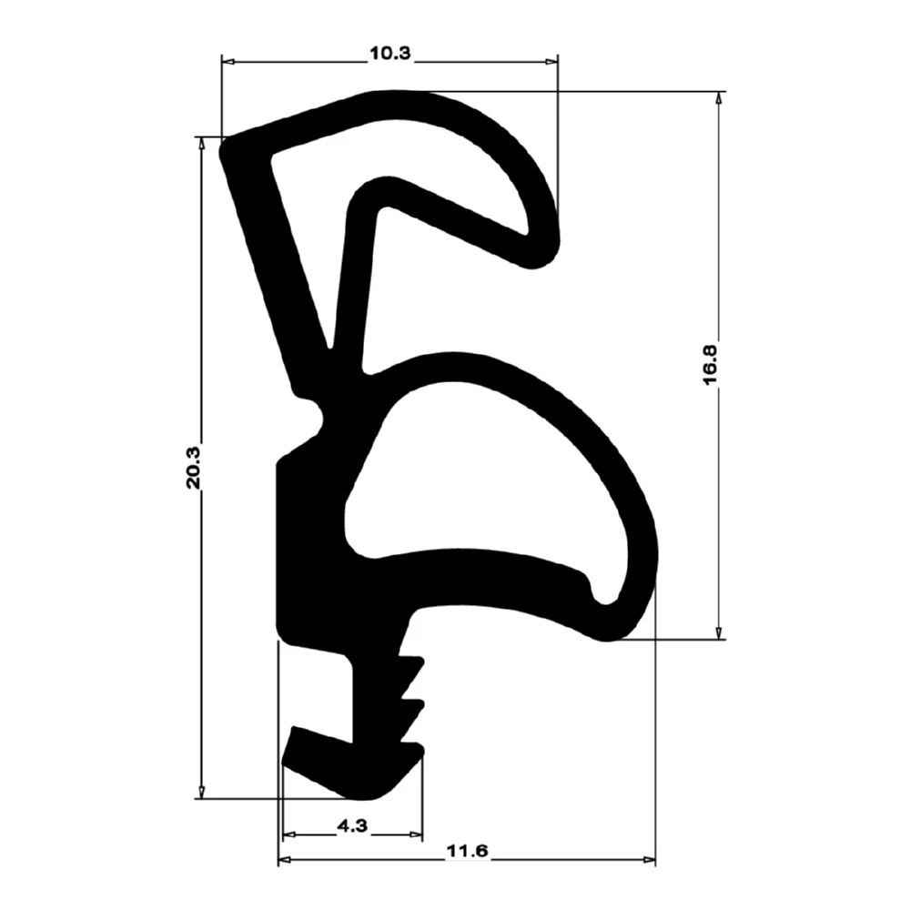 Anschlagdichtung für Holzfenster | 14 mm Breite | Farbe: grau