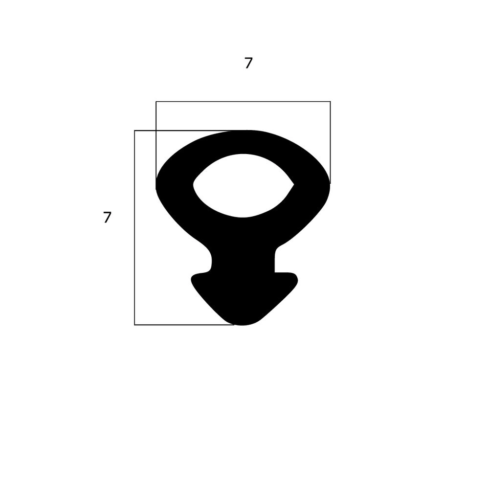 Schlauchdichtungen - Anschlagdichtung mit Schlauch für Fenster | 7 mm Höhe | Farbe: schwarz