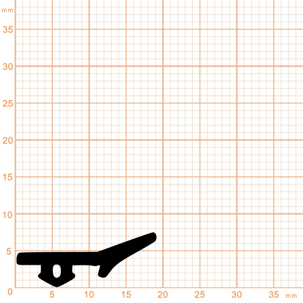 Türrahmen Dichtung - Anschlagdichtung für Fenstern mit seitlichem Anschlag | 7,5 mm Breite | Farbe: schwarz