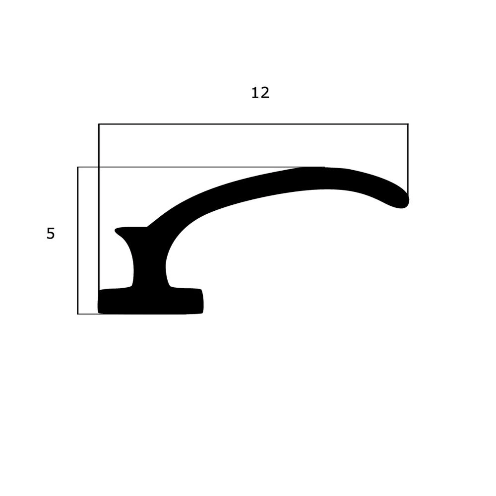 Lippendichtungen - Anschlagdichtung für Metallfenster | 4 mm Fußbreite | Farbe: schwarz