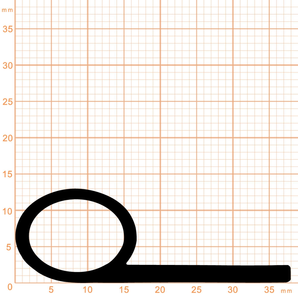 Fahnenprofile - Fahnenprofil für Fahrzeuge | 38 mm Länge | Farbe: schwarz
