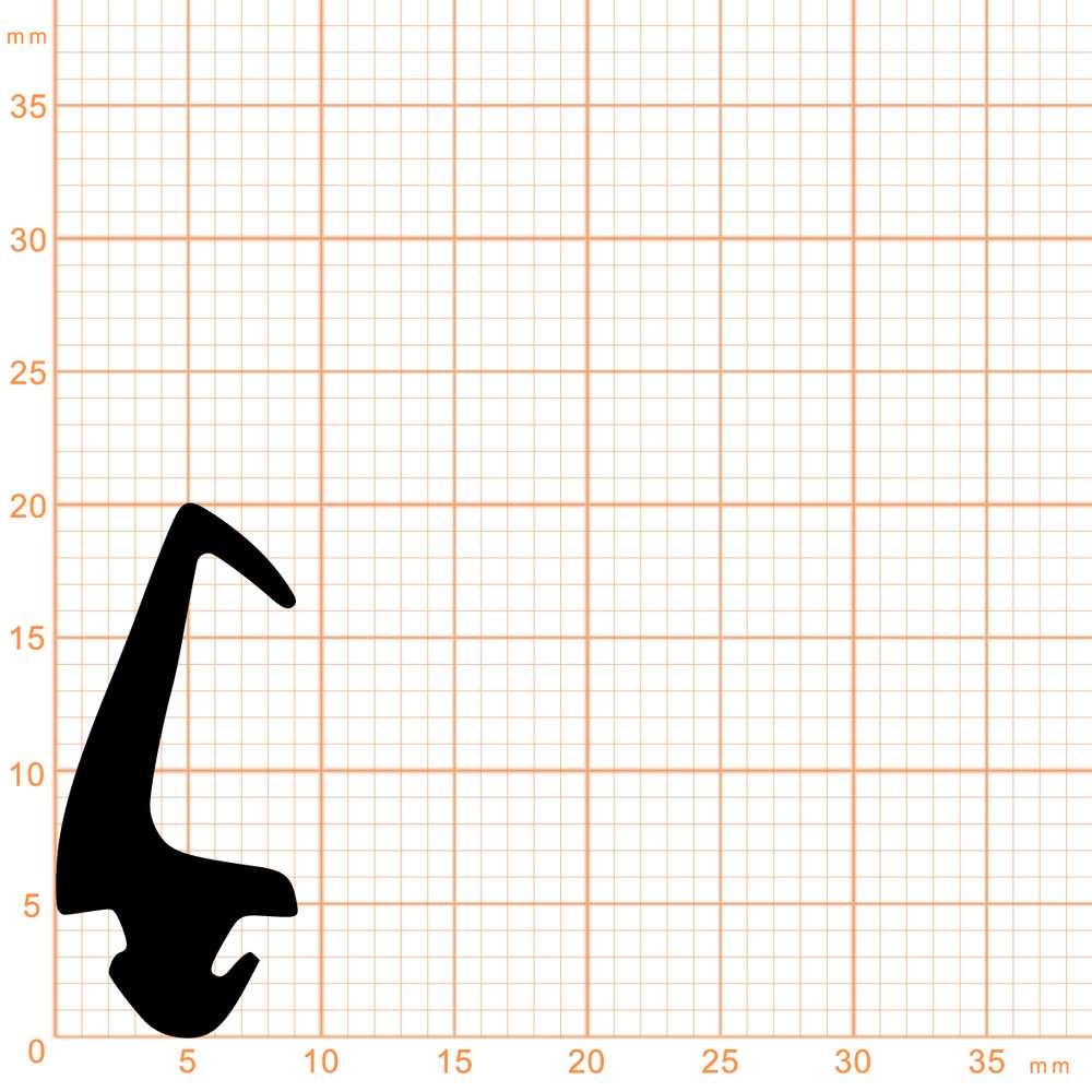 Mitteldichtungen - Mitteldichtung für Fenster | 20 mm Höhe | Farbe: schwarz 