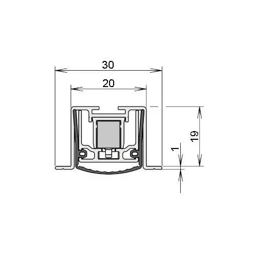 Schall-Ex Stadi L-20/20 OS Absenkdichtung für Schallschutztüren | Länge: 1200 mm
