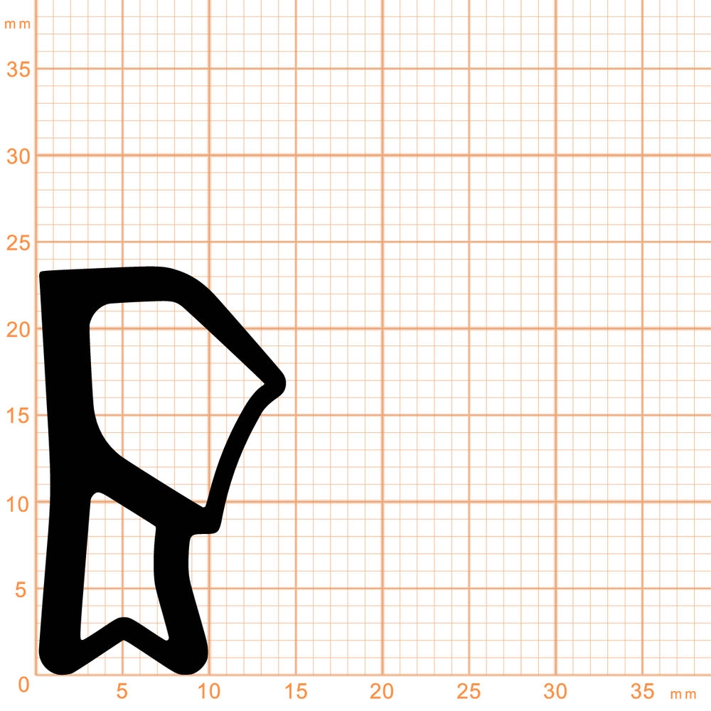 Türrahmen Dichtung - Stahlzargendichtung für seitliche Nut | 23,6 mm Breite | Farbe: weiß