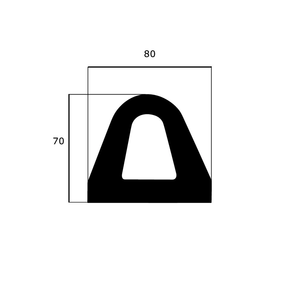 Gummi-Scheuerleisten - D-Fender Rammschutz für Boote | Höhe: 70 mm | Farbe: schwarz