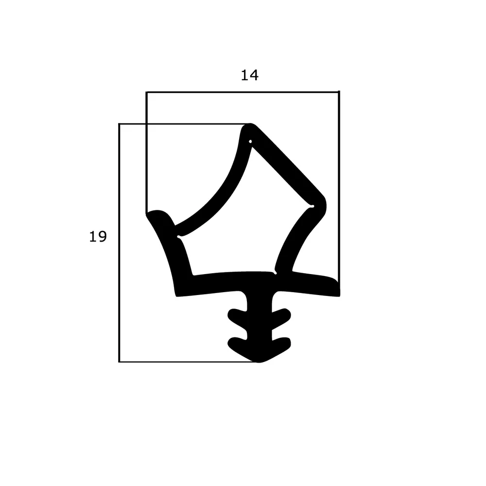 Türrahmen Dichtung - Zimmertürdichtung für hohe Spaltmaße | 12 mm Falz | Farbe: grau