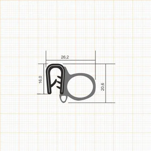 Kantenschutz Dichtprofile - Kantenschutzprofil | Klemmbereich: 2,5 – 4 mm | Farbe: schwarz
