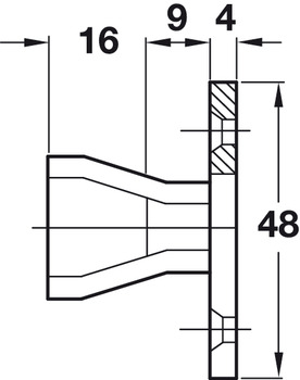 Verbinder & Bodenträger - Aufschiebebeschlag Keku AS | Bohrabstand: 32 mm | Farbe: schwarz