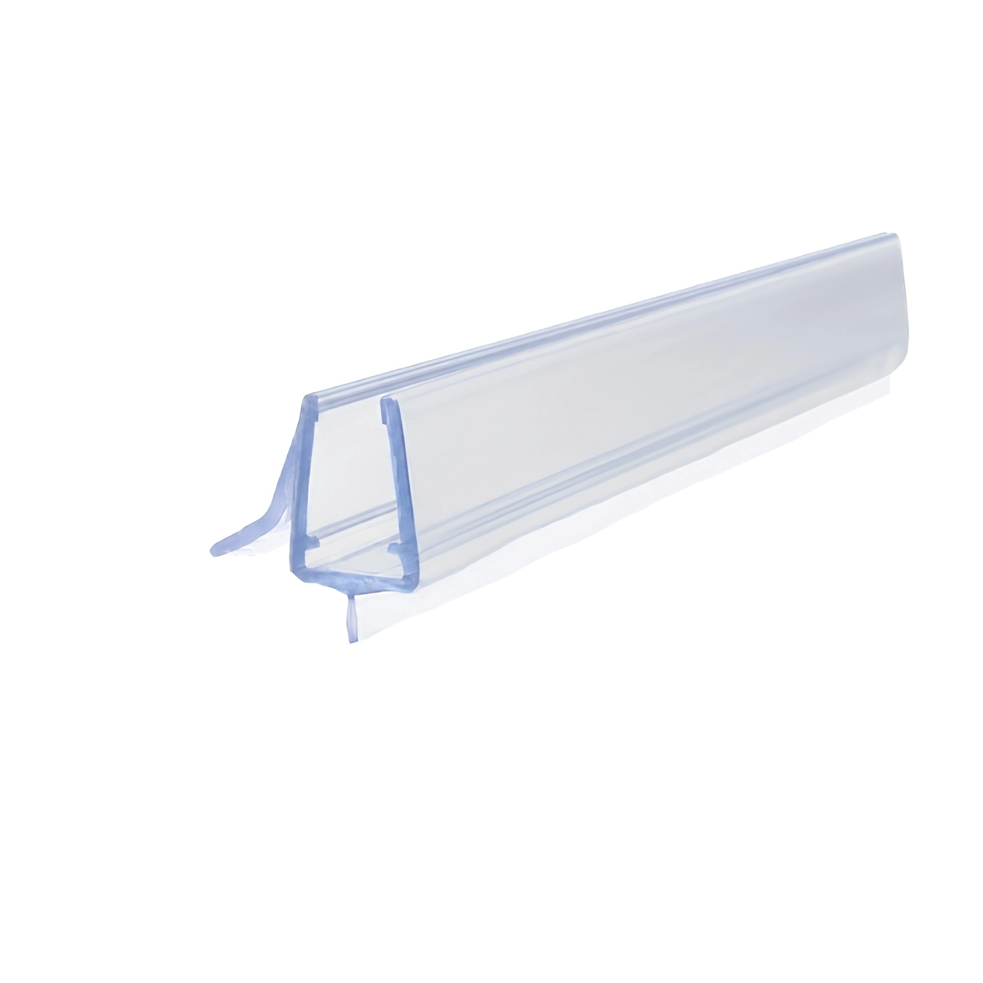 Dusch-Wasserabweisprofil mit 135° Lippe | Glasstärke: 8 mm | Farbe: transparent