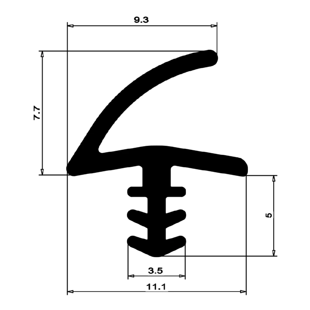 Holzzargendichtung für Zimmertüren | 2,8 mm Nut | Farbe: braun